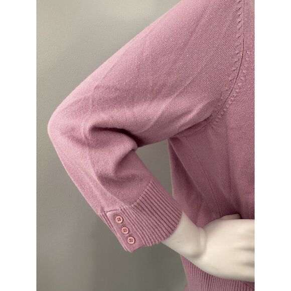 Grannycore Light Pink Lilac Cardigan Button Down Knit Sweater size Medium - Picture 5 of 6